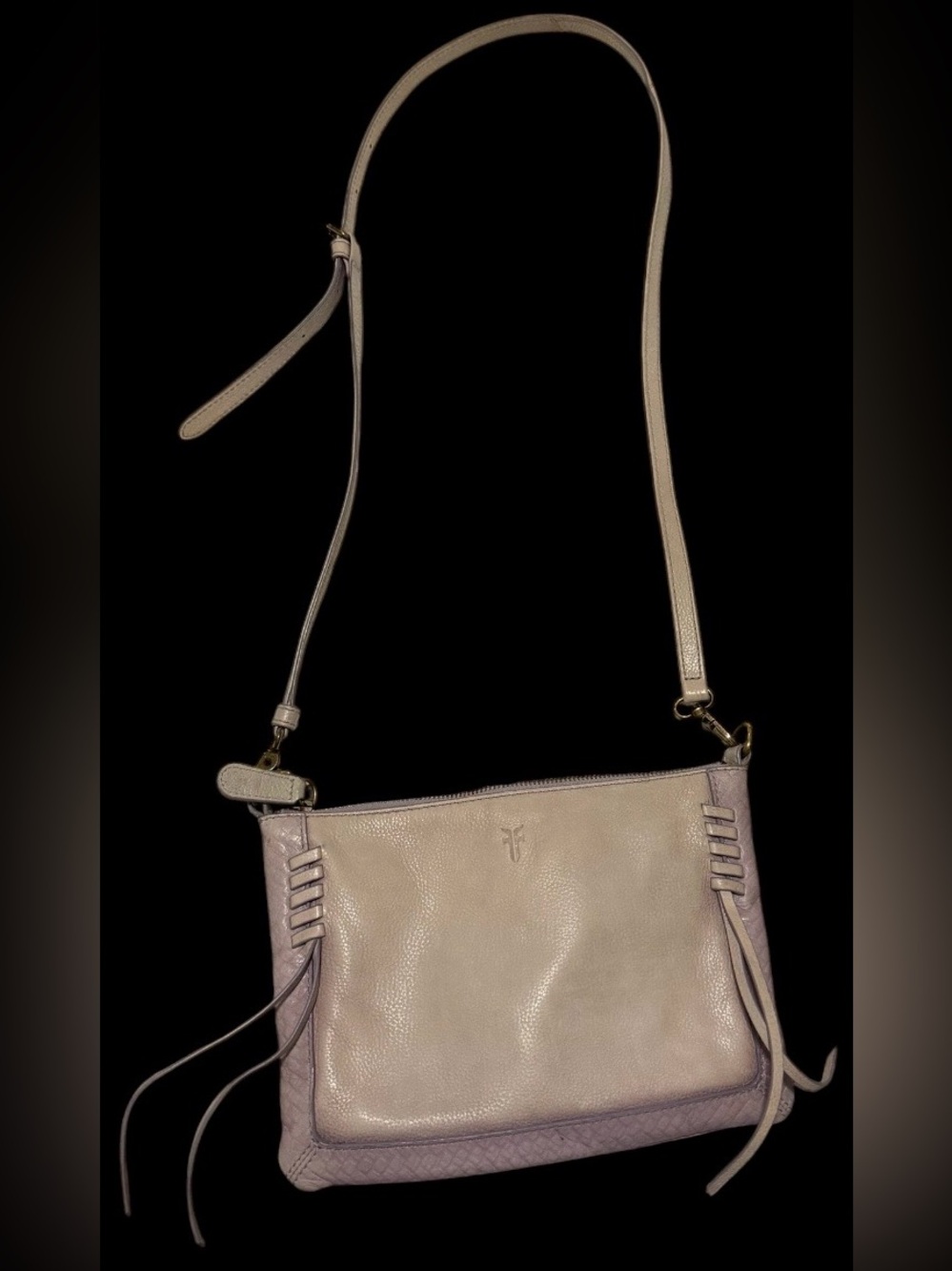 FRYE Olivia Melissa Fringe Crossbody Handbag Shoulder  leather Lavender Bag